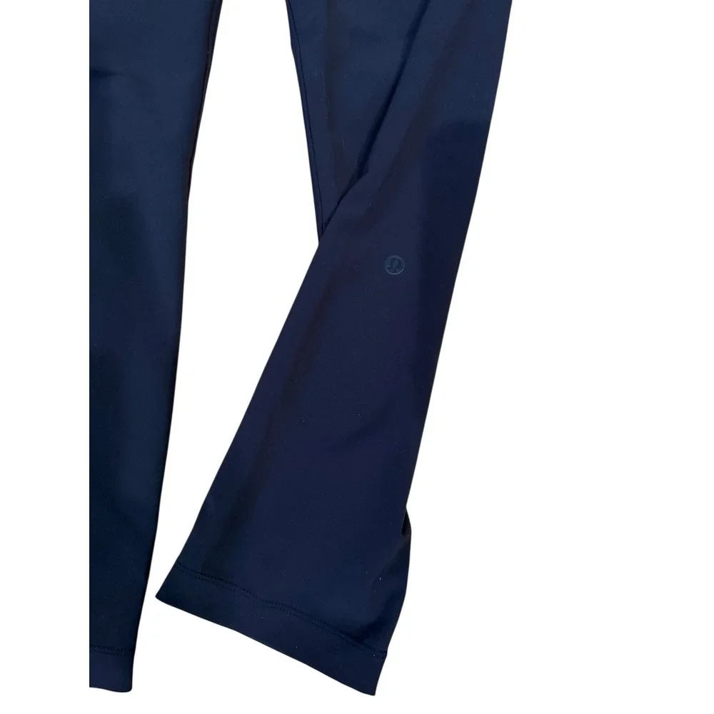 Lululemon Navy Blue Studio‎ Pant High Rise Wide Leg Athleisure Women Size 6